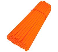 cyclingcolors 72x Copriraggi Bici Ruote Copriruota 235 mm (Cerchi 21") Tubo Decorazione Protezione MTB Passeggino Carrozzina Moto Pit Dirt Bike (Arancione)