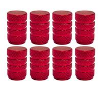 cyclingcolors 8x Cappucci delle valvole cappuccio tappi valvola in alluminio Schrader per pneumatici bici moto auto auto quad monopattino, rosso