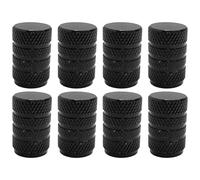 cyclingcolors 8x Cappucci delle valvole cappuccio tappi valvola in alluminio Schrader per pneumatici bici moto auto auto quad monopattino, nero