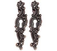 cyclingcolors Bocchetta rosette chiave per mobili in zama finitura bronzo ottone antichizzata armadi mobili 22 x 85 mm (Confezione da 2)