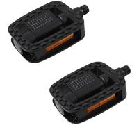 cyclingcolors Coppia di pedali per bici da città/ibrida neri con catarifrangente arancione, comodi e antiscivolo