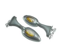 cyclingcolors Coppia di specchietti retrovisori universali italiani per moto/scooter con supporto per carenatura in fibra di carbonio e indicatori di direzione integrati.