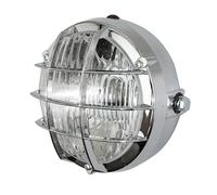 cyclingcolors Fanale anteriore per scooter, moto, ciclomotore con griglia cromata, 105 mm, 2 alloggiamenti per lampadine p26s