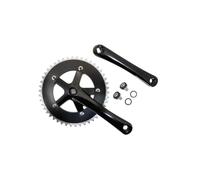 cyclingcolors guarnitura per bicicletta con braccio di manovella, 46 denti, lunghezza 165 mm, alluminio, nero, diametro 130 mm, fixie 3.30