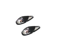cyclingcolors indicatori di direzione lampeggiante luce autoadesivo a clip moto ciclomotore scooter, carbonio con lampadina arancione (L 62mm / H 23mm / L 18mm)