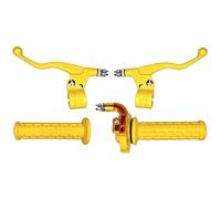 cyclingcolors Kit Manopole Moto Ciclomotore Scooter con Acceleratore e Leve Sinistra Destra - Manubrio 22 mm - Rivestimenti in Gomma Antiscivolo - Design Racing Comfort di Guida, giallo