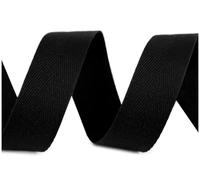 cyclingcolors Nastro in twill di cotone larghezza 25mm x lunghezza 45m, nero