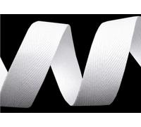 cyclingcolors Nastro in twill di cotone larghezza 25mm x lunghezza 50m, bianco