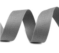 cyclingcolors Nastro in twill di cotone larghezza 25mm x lunghezza 50m, grigio