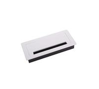 cyclingcolors Passacavo con ammortizzatore metallico, 200x90x28mm, alluminio bianco, rettangolare, per mobili da ufficio o tavolo