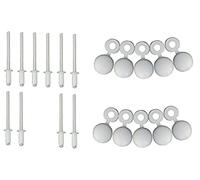 cyclingcolors Rivetti con Copertura per Rivetti per Auto/Auto Moto/Scooter/Targa Ciclomotore, Bianco, Confezione da 20, Taglia Unica