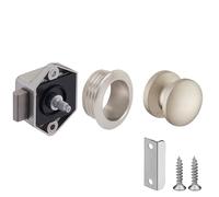 cyclingcolors Serratura a pressione per armadietto cassetto 15mm porta camper roulotte chiusura a pulsante senza chiave, nichelato opaco