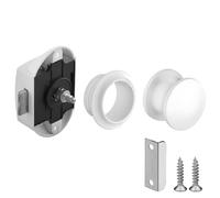cyclingcolors Serratura a pressione per armadietto cassetto 25mm porta camper roulotte chiusura a pulsante senza chiave, bianco