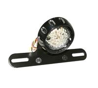 cyclingcolors Supporto per targhe porta targa moto scooter ciclomotore Luce posteriore a LED nera rotonda da 60 mm