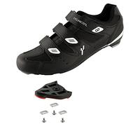 CyclingDeal Scarpe da Ciclismo da Corsa universali da Uomo con Tacchetta da Corsa con Effetto flottante a 9 Gradi, compatibili con Arc Delta con Pedali Peloton, Nero, 47.5 EU
