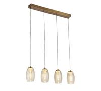 Cyclone 4Lt Bar Pendant - Metallo bronzo e bicchiere da champagne