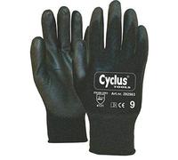 Cyclus Tools Guanti da officina in nylon rivestito in poliuretano, neri, 12 paia, taglia L