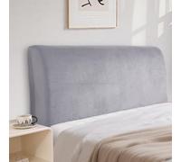 CYCMACO Velluto Copri Testata Letto Universale 120cm, Grigio Argento | Elasticizzato Copertura Per Testiera Del Letto, Universale, Tinta Unita, Lavabile, Per Letti Singoli Matrimoniali