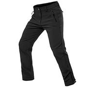 Cycorld Pantaloni da trekking da uomo, invernali, per attività all'aperto, termici, impermeabili, imbottiti, antivento, in pile, da neve, da trekking, Nero , M