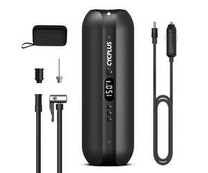 CYCPLUS 2600mAh×3 Compressore Pneumatici 150 PSI Portatile | Manometro Digitale, Ricarica DC/AC 12V, Pompa Aria per Auto e Pneumatici