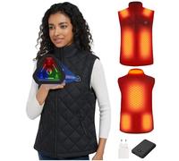 CYCYHEAT Gilet Riscaldato Uomo e Donna con Batteria 7.4V 10000mAh e Controllo 4-in-1 - Gilet Riscaldante Leggero Imbottito (IT, Testo, L, Regular, Regular, Gilet Donna Nero + Batteria 7.4V 10000mAh)