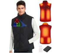 CYCYHEAT Gilet Riscaldato Uomo e Donna con Batteria 7.4V 10000mAh e Controllo 4-in-1 - Gilet Riscaldante Leggero Imbottito (IT, Testo, S, Regular, Regular, Gilet Uomo Nero + Batteria 7.4V 10000mAh)