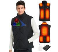 CYCYHEAT Gilet Riscaldato Uomo e Donna con Batteria 7.4V 10000mAh e Controllo 4-in-1 - Gilet Riscaldante Leggero Imbottito (IT, Testo, XL, Regular, Regular, Gilet Uomo Nero + Batteria 7.4V 10000mAh)