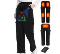 CYCYHEAT Pantaloni riscaldabili da donna e da uomo con batteria da 7,4 V 20000 mAh e controllo 4 in 1 - Pantaloni termici impermeabili con tecnologia di riscaldamento al carbonio migliorata per sci
