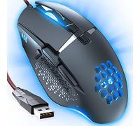 CYD C303 Mouse da gioco cablato, mouse da gioco ergonomico RGB con DPI regolabile 12800, 8 pulsanti programmabili, mouse per PC Gaming Mouse per computer, mouse leggero e silenzioso per gamer office