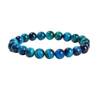 CYDXD Bracciale con Pietre Preziose Naturali per Donna e Uomo,Regolabile,con Occhio di Tigre Blu,perline da 8mm,Braccialetti elastici con Cristalli, di Amicizia per Lo Yoga,8mm