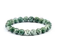 CYDXD Bracciale in Pietra Naturale da 8mm,perline di Giada Verde Naturale,Corda Elastica Regolabile,Braccialetti di perline,Regali di Amicizia per Uomo e Donna,Accessorio da 8mm