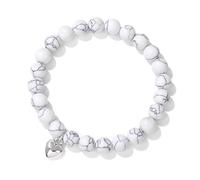 CYDXD Bracciale in Pietra Naturale per Coppia,Braccialetti Elastici Regolabili con perline da 8mm e Ciondolo a Forma di Cuore per La Tua Amante,Moglie,Fidanzata,Anniversario,Sintetico da 8mm.