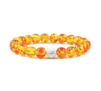 CYDXD Bracciale in Pietra Naturale per Donna,Braccialetti in Pietra Ambra Naturale Howlite da 8mm,Fatti a Mano,con perline,per Uomo e Donna,Regali per Yoga,Amicizia,8mm