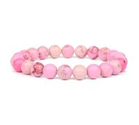 CYDXD Braccialetto di perline in Pietra Naturale,Regolabile da 8mm,Braccialetti di perline in diaspro Imperiale Rosa Elasticizzato,per Donne,Accessori per Regali di Compleanno e Festival,8mm