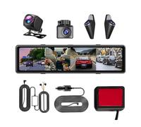 CYDZSRA ABS Auto 4CH Dash Cam Dash Cam Car Dvr AHD Fronte Retro Videocamera vista laterale con registrazione DVR con screen diviso 12Quad