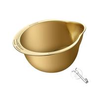 CYDZSRA Cestino di drenaggio per vaso filtrante con setaccio per riso in acciaio inossidabile 304 per una facile in cucina Filtro per la pulizia dei cereali ampiamente utilizzato, d'oro