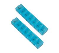 CYDZSRA Confezione da 2 portapillole Portapillole portatile da viaggio settimanale Contenitore tascabile in plastica Organizzatore riutilizzabile Scatola campeggio per anziani, Rosa