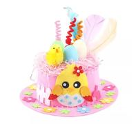 CYDZSRA Materiali per la lavorazione del cappello pasquale per bambini: ecologici e sicuri, ciascuna delle parti è completamente separata in tessuto Pasqua fai-da-te, rosa