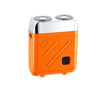 CYDZSRA Mini rasoio portatile Pocket Mod Rasoio elettrico per rasoi da viaggio maschili Lama staccabile portatile Adatto sia per pelle asciutta che bagnata, Arancione Argento