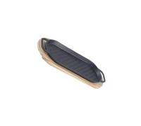 CYDZSRA Padella antiaderente per barbecue con base in legno, che offre stile e rende la cucina un punto fermo per gli amanti del barbecue. Piatto da portata