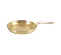 CYDZSRA Padella per bistecca, fondo piatto, antiaderente, in acciaio Per inox, versatile per cucinare all'aperto, creativa padella in metallo per barbecue coreano, con manico dorato, M