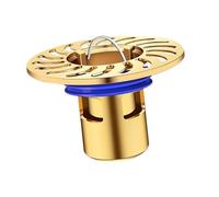 CYDZSRA Scarico a Pavimento per Doccia, Filtro per Doccia, antiodore, raccogli-Capelli, Resistente alla ruggine, griglia di Scarico Rotonda per Lavatrice, per Bagno, Oro, 72x50mm