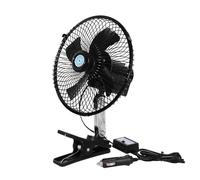 CYDZSW Ventilatore per auto da 12 V che soffia aria fredda, regolazione a 360°, piccole ventole con morsetto da 12 Volt CC, ventola oscillante a 90° per camper, veicoli e carrelli elevatori (8 pollici