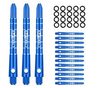 CyeeLife 48mm Alberi di Freccette in Alluminio,15 Pezzi,con 20 Anelli in Gomma a O da,2BA Dart Shafts(L)
