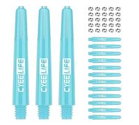 CyeeLife 48mm Alberi di Freccette in plastica,15 Pezzi,con 20 Anelli di Pecora,2BA&PC Dart Shafts