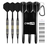 CyeeLife Freccette Punta in plastica,3pcs Freccette per Bersaglio elettronico con 30 Punte per Freccette Extra e Scatola di imballaggio Integrata (18 Grammi)