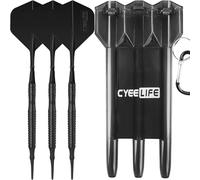 CyeeLife Set di freccette con punta morbida al 90% in tungsteno, completamente assemblate, con filettatura 2BA, punte in plastica e alette sagomate, custodia portatile, pesi multipli da 14 g a 22 g