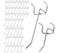 CYEER 100 Ganci per Pannelli Forati, 10 cm e 5 cm, distanza tra i fori, 3,2 cm, Ganci Pannello Forato, Ganci Pannello Portautensili, Per Cucine, Supermercati, Scaffalature per Attrezzi