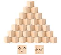 CYEER 30 Cubi in Legno Naturale 5x5x5cm - Grandi Blocchi di Legno Grezzi da Dipingere per Lavoretti Creativi, Bricolage per Bambini, Decorazione di Matrimonio e Apprendimento Montessori