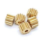 CYFANG 5 pezzi 0,4 modulo ingranaggio in ottone a denti dritti 0,4M 9 denti ingranaggio piatto 4,4 mm diametro 1 mm 1,5 mm 2 mm pignone albero stretto Pignone cilindrico(3mm Thickness 0.98mm Hole)